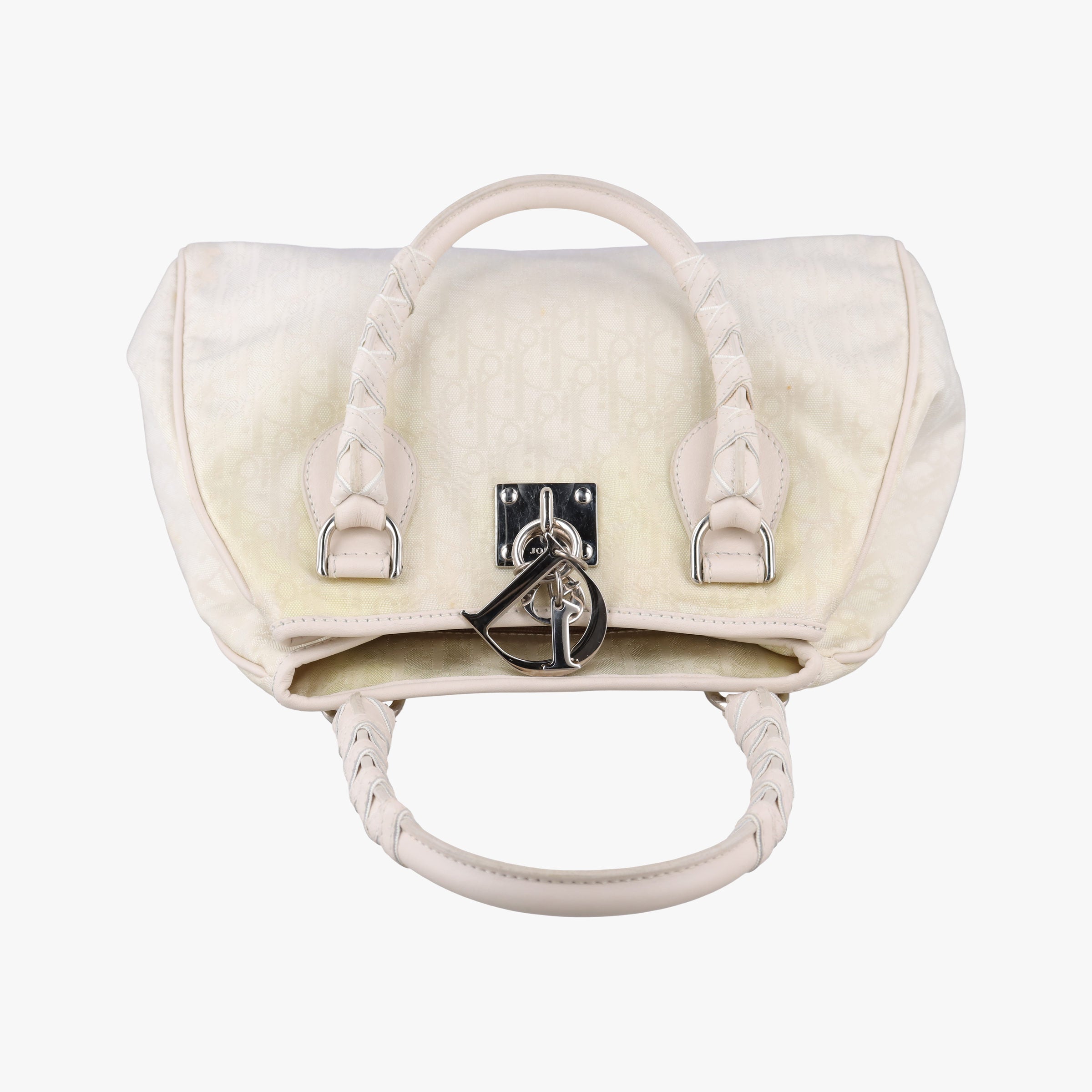 Pre-owned Christian Dior Lovely Beige Canvas × Leather  handbag | stylenewstar