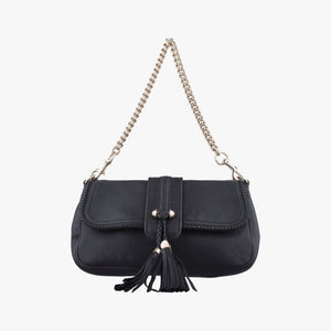 Pre-owned Gucci Marrakech Black Leather 257032 shoulderbag | stylenewstar