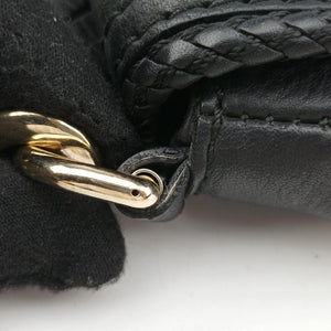 Pre-owned Gucci Marrakech Black Leather 257032 shoulderbag | stylenewstar