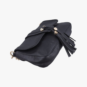 Pre-owned Gucci Marrakech Black Leather 257032 shoulderbag | stylenewstar