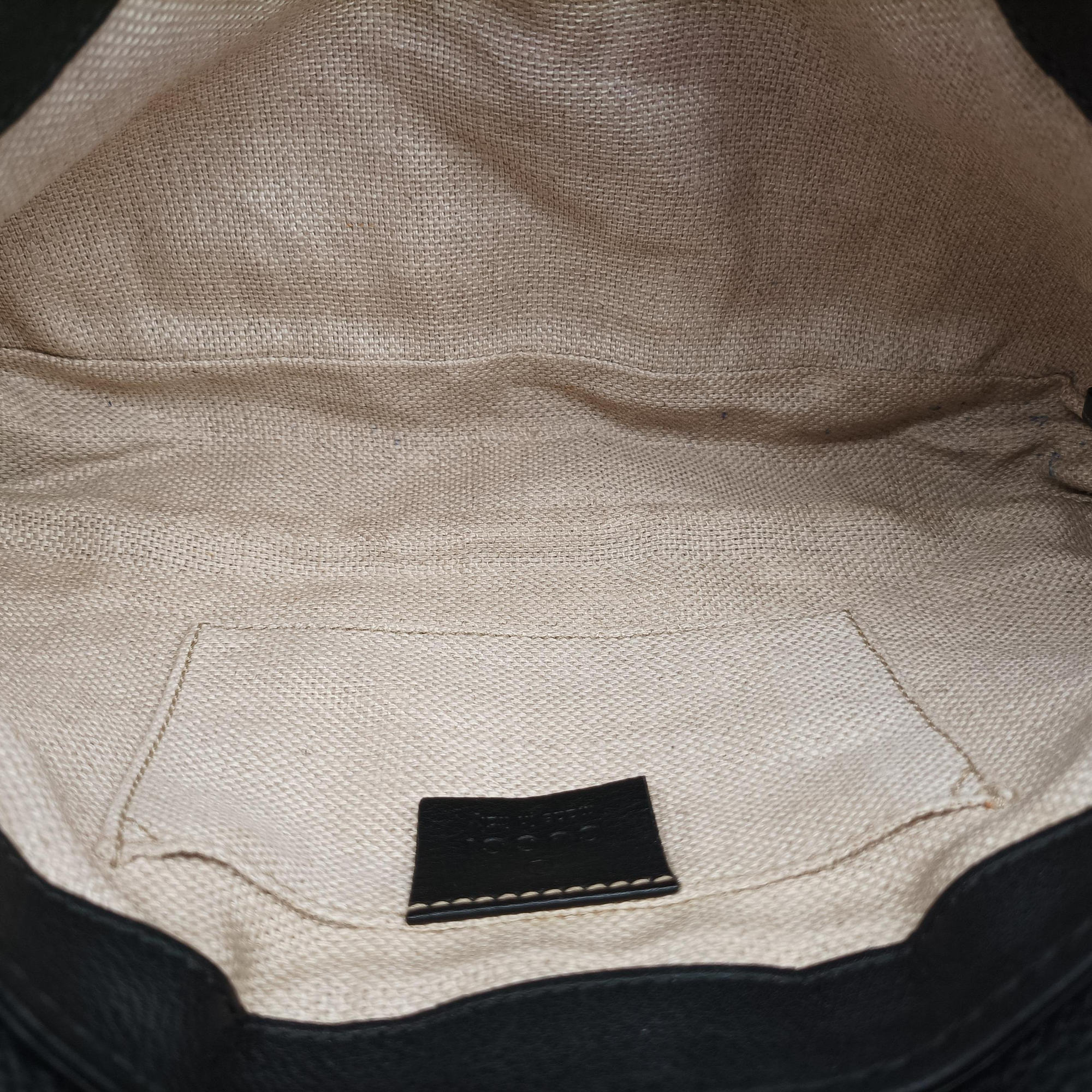 Pre-owned Gucci Marrakech Black Leather 257032 shoulderbag | stylenewstar
