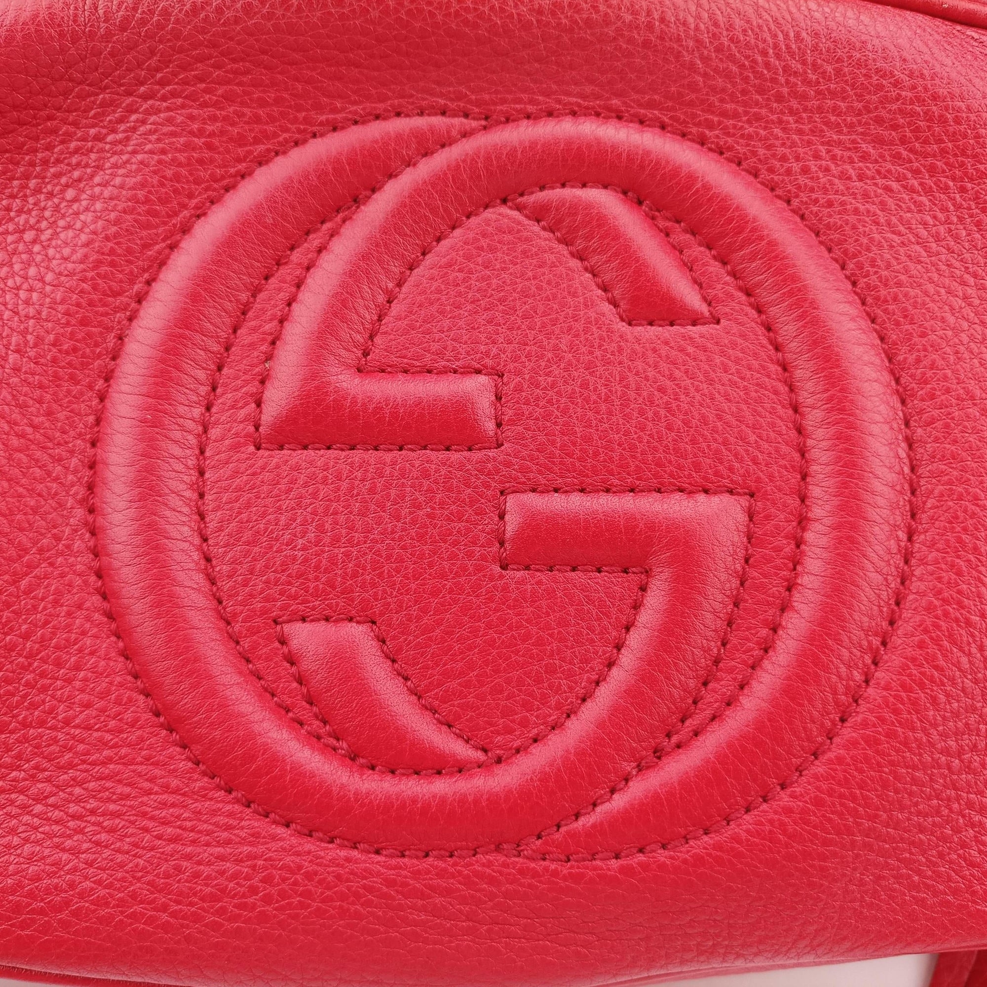 Pre-owned Gucci Soho Red Leather 308364 shoulderbag | stylenewstar