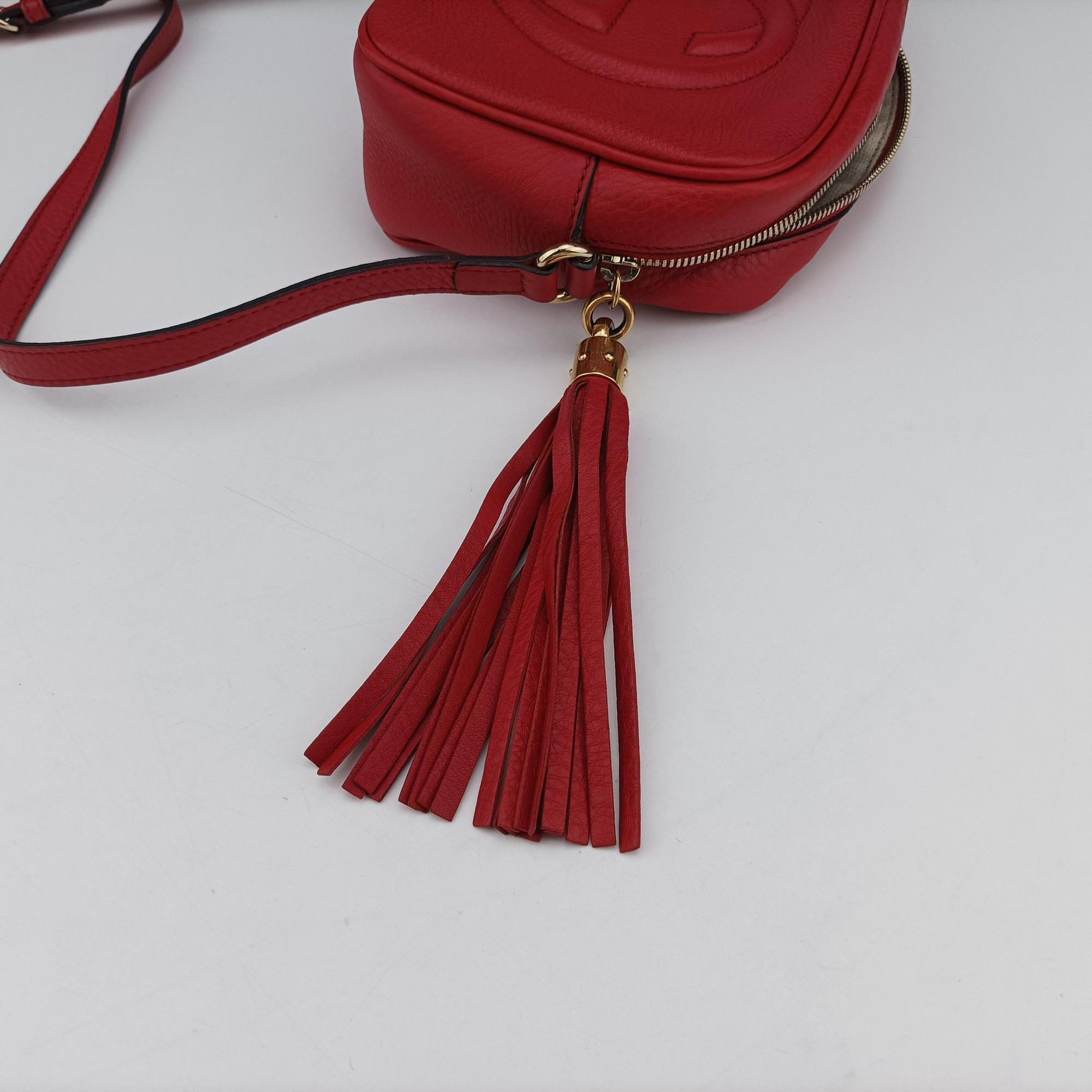 Pre-owned Gucci Soho Red Leather 308364 shoulderbag | stylenewstar