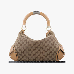 Pre-owned Gucci Indy Babouska Brown canvas 185566 handbag | stylenewstar
