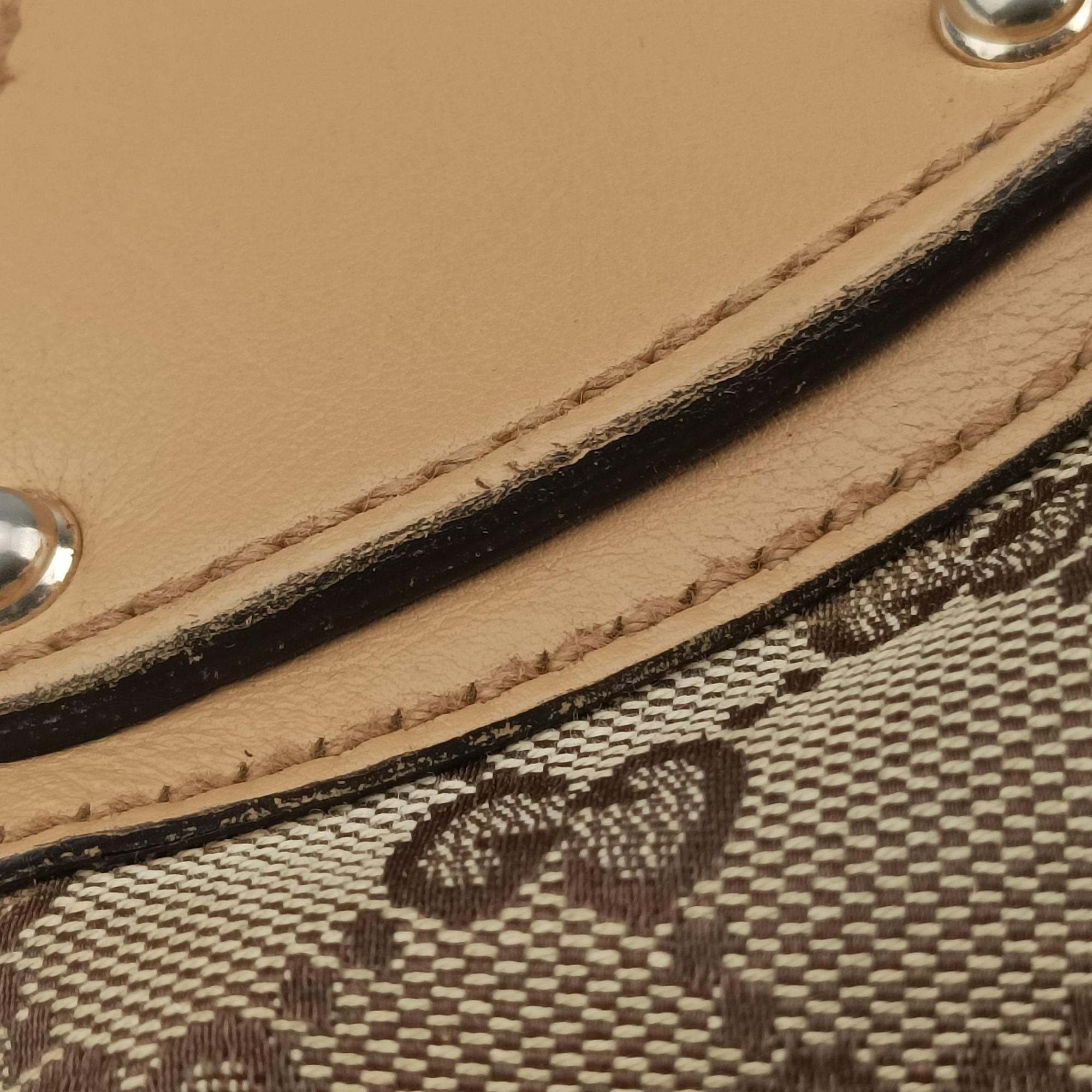 Pre-owned Gucci Indy Babouska Brown canvas 185566 handbag | stylenewstar