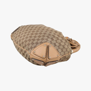 Pre-owned Gucci Indy Babouska Brown canvas 185566 handbag | stylenewstar