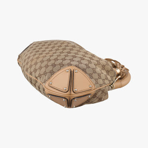 Pre-owned Gucci Indy Babouska Brown canvas 185566 handbag | stylenewstar