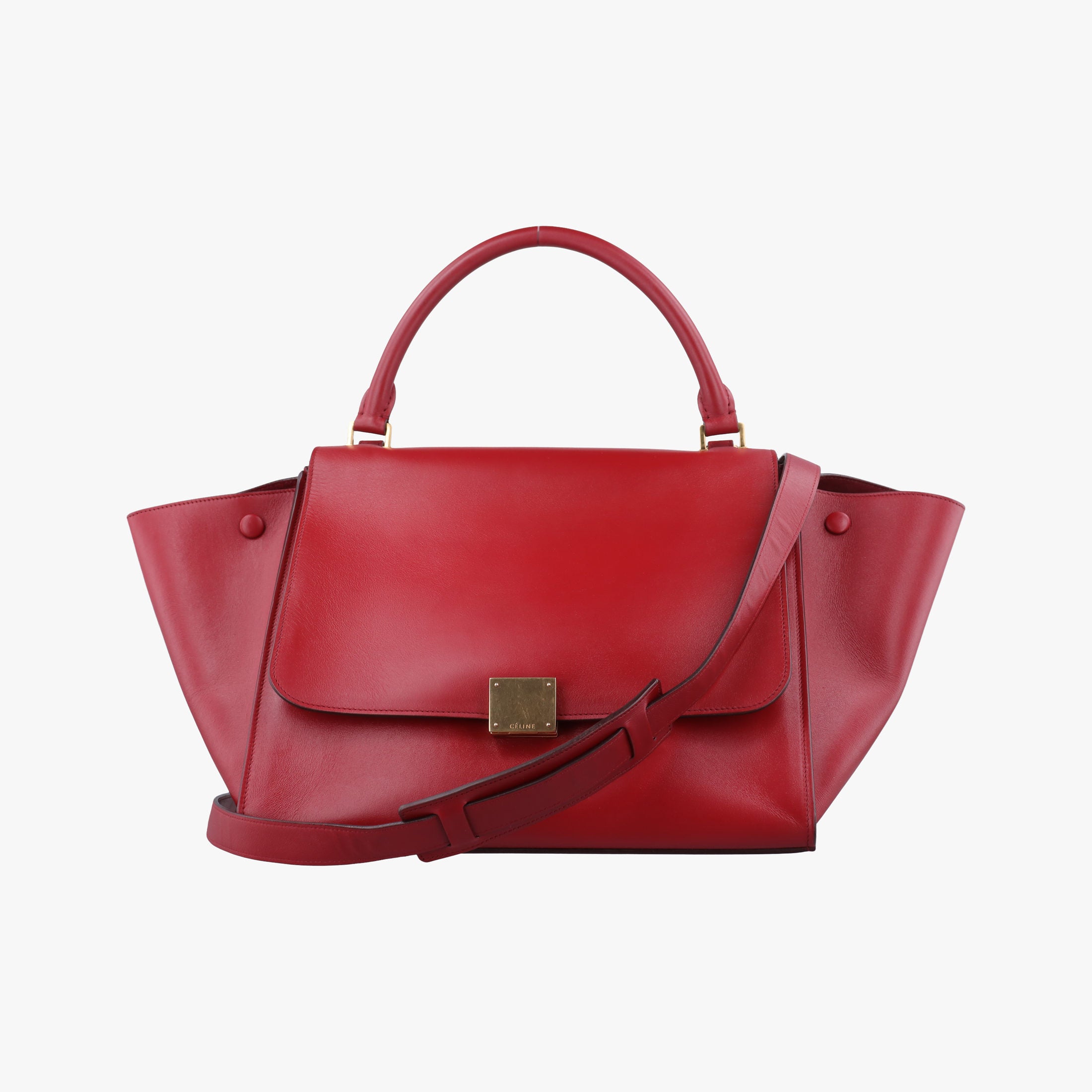 Pre-owned Celine Trapeze Red Leather  shoulderbag | stylenewstar