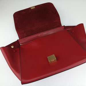 Pre-owned Celine Trapeze Red Leather  shoulderbag | stylenewstar