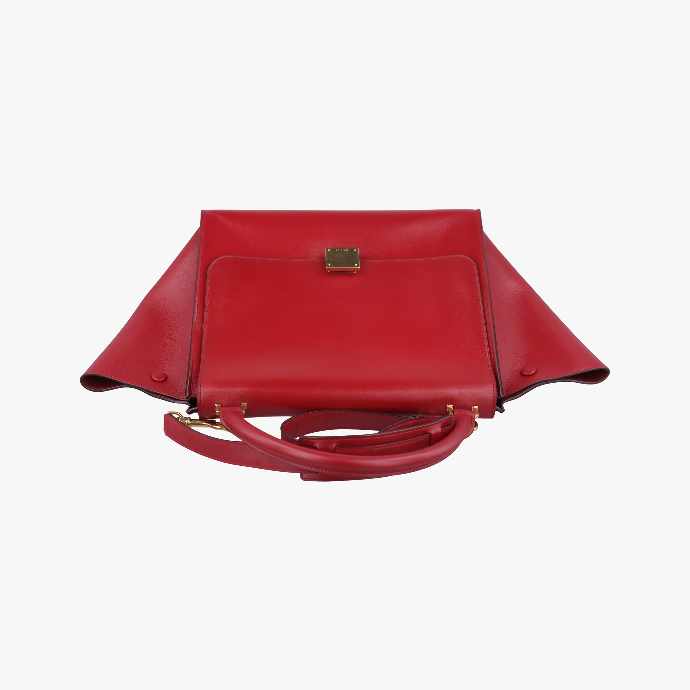 Pre-owned Celine Trapeze Red Leather  shoulderbag | stylenewstar