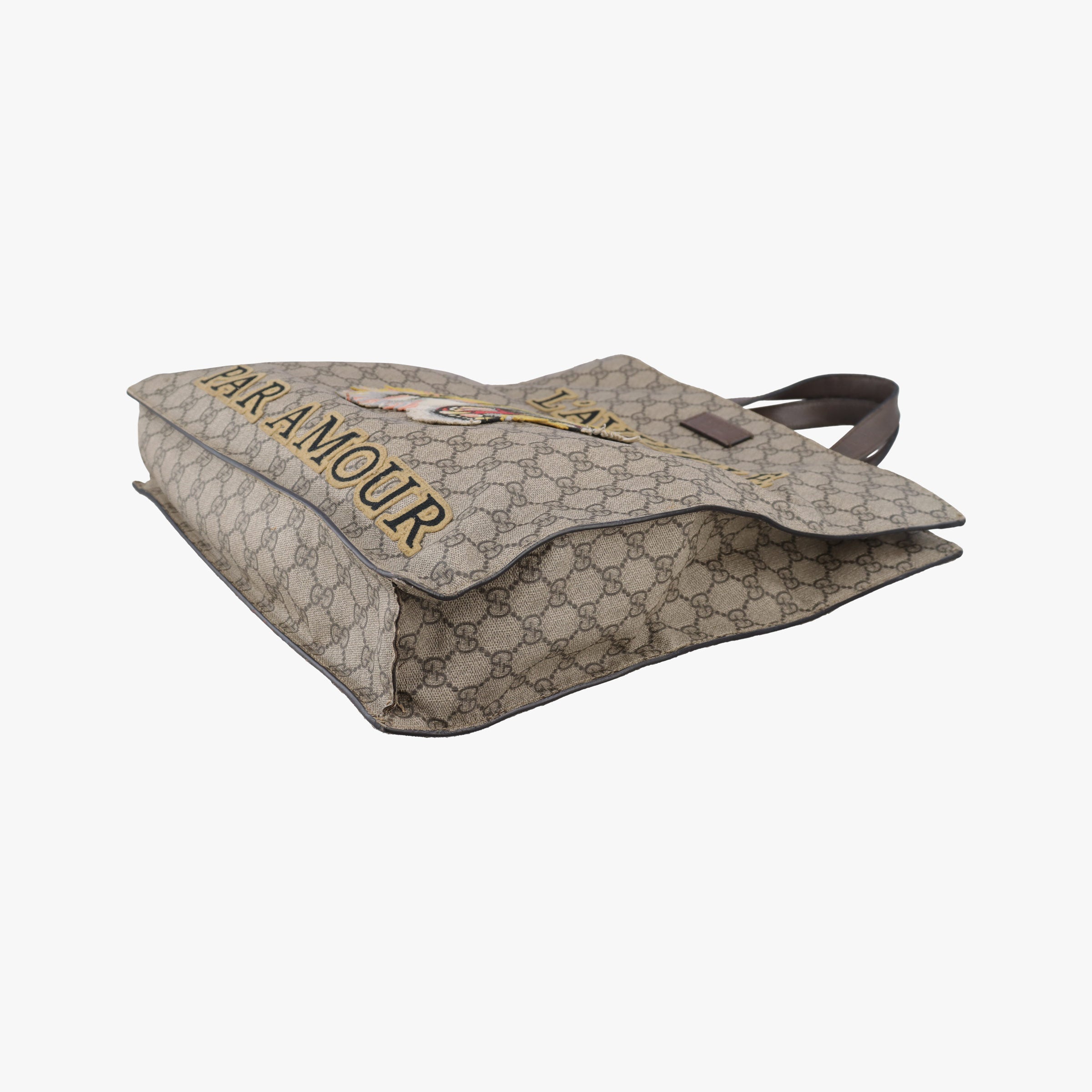 Pre-owned Gucci GG Supreme Bee Brown PVC coated canvas 450950 handbag | stylenewstar