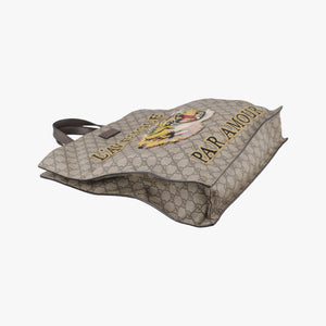 Pre-owned Gucci GG Supreme Bee Brown PVC coated canvas 450950 handbag | stylenewstar