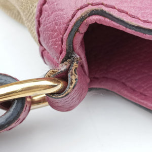Pre-owned Gucci Guccissima Bree Beige × Raspberry Pink GG canvas×Leather 353120 shoulderbag | stylenewstar