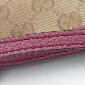 Pre-owned Gucci Guccissima Bree Beige × Raspberry Pink GG canvas×Leather 353120 shoulderbag | stylenewstar