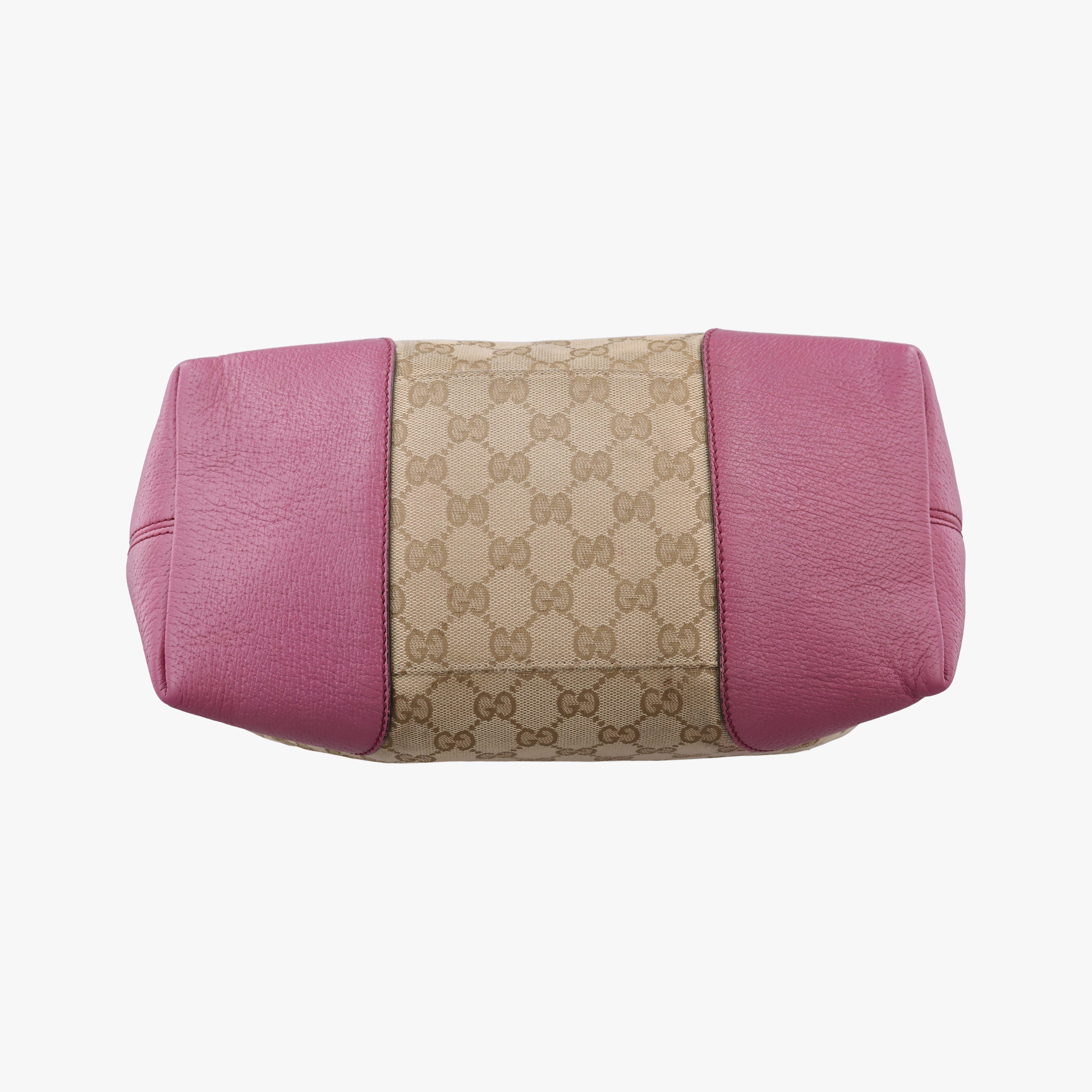 Pre-owned Gucci Guccissima Bree Beige × Raspberry Pink GG canvas×Leather 353120 shoulderbag | stylenewstar