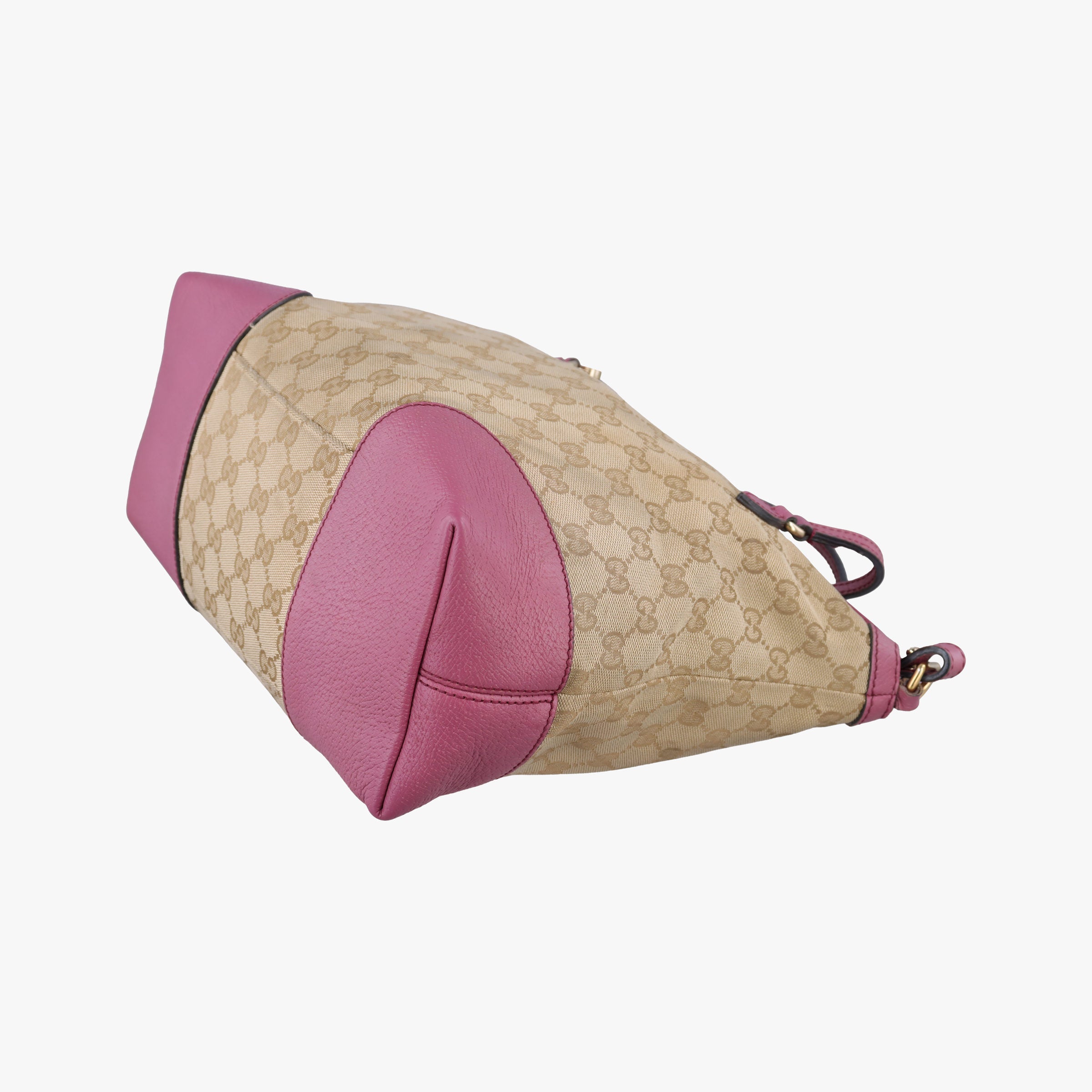 Pre-owned Gucci Guccissima Bree Beige × Raspberry Pink GG canvas×Leather 353120 shoulderbag | stylenewstar