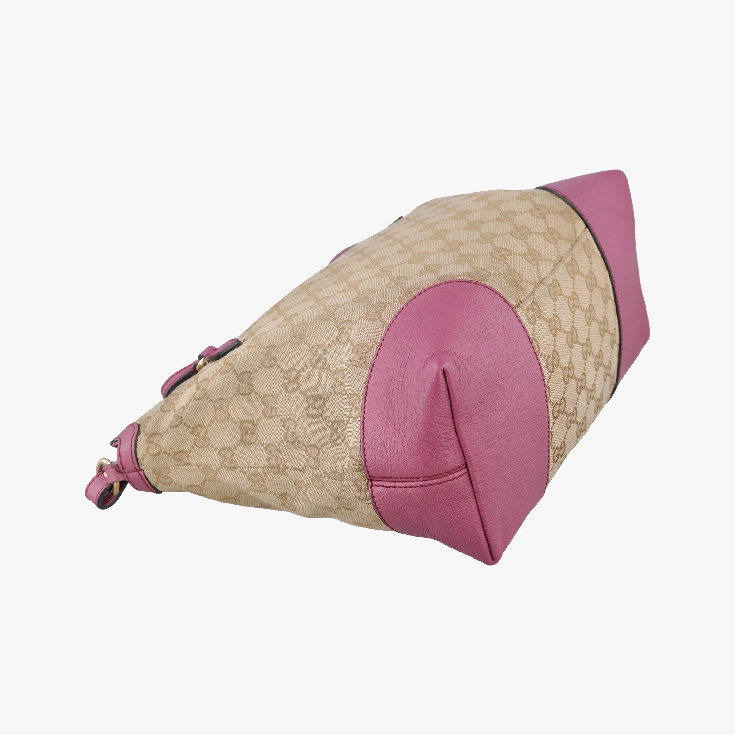 Pre-owned Gucci Guccissima Bree Beige × Raspberry Pink GG canvas×Leather 353120 shoulderbag | stylenewstar