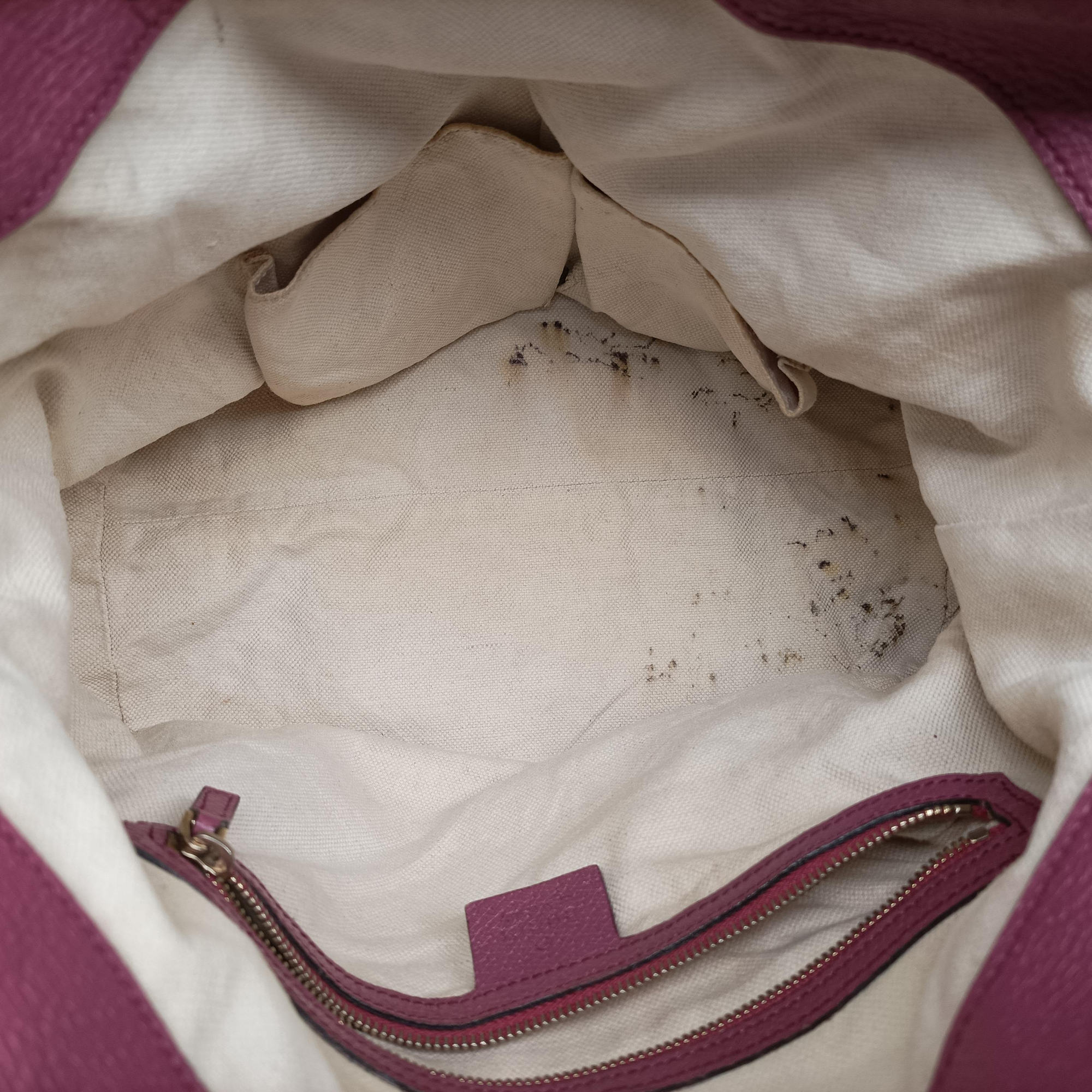Pre-owned Gucci Guccissima Bree Beige × Raspberry Pink GG canvas×Leather 353120 shoulderbag | stylenewstar