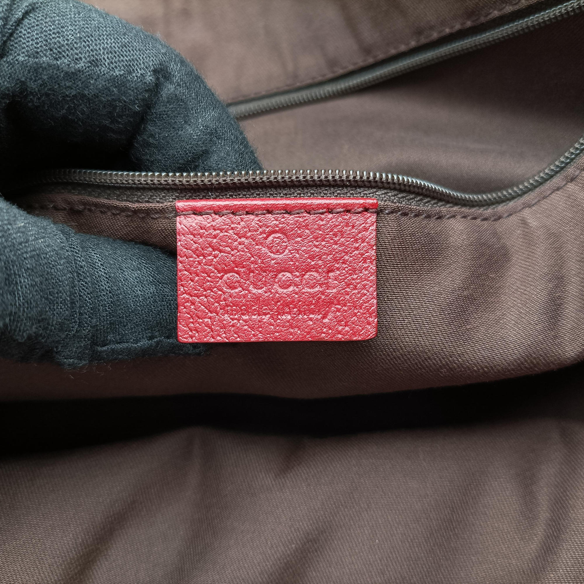 Vintage Gucci GG Supreme Beige × Red GG Canvas×Leather 161719 handbag | stylenewstar