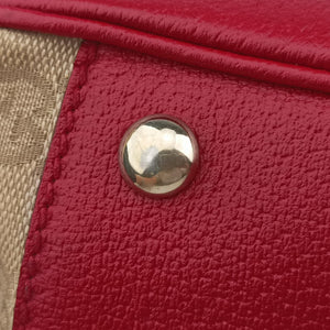 Vintage Gucci GG Supreme Beige × Red GG Canvas×Leather 161719 handbag | stylenewstar