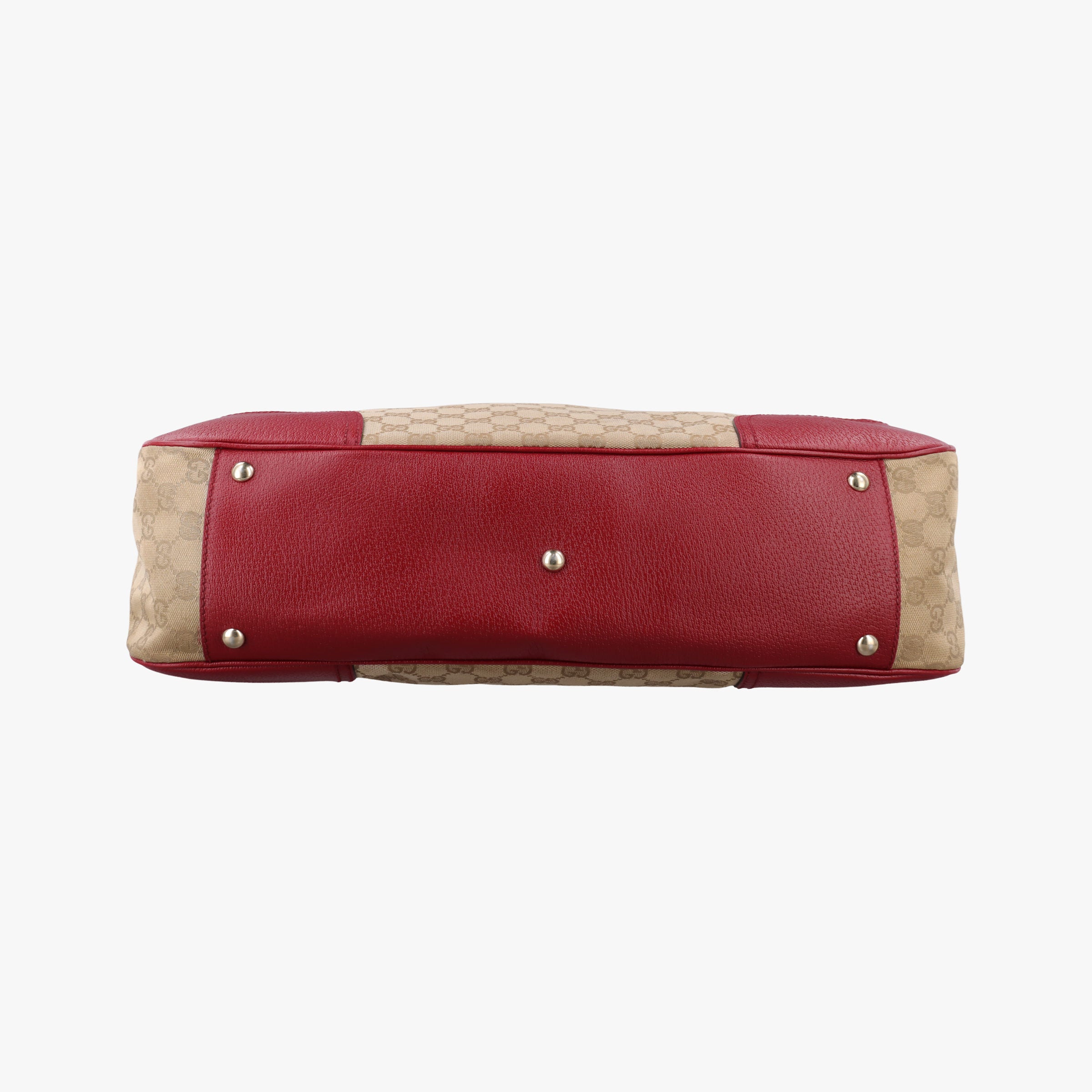 Vintage Gucci GG Supreme Beige × Red GG Canvas×Leather 161719 handbag | stylenewstar