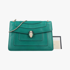 Vintage Bvlgari SERPENTI FOREVER Green leather  shoulderbag | stylenewstar