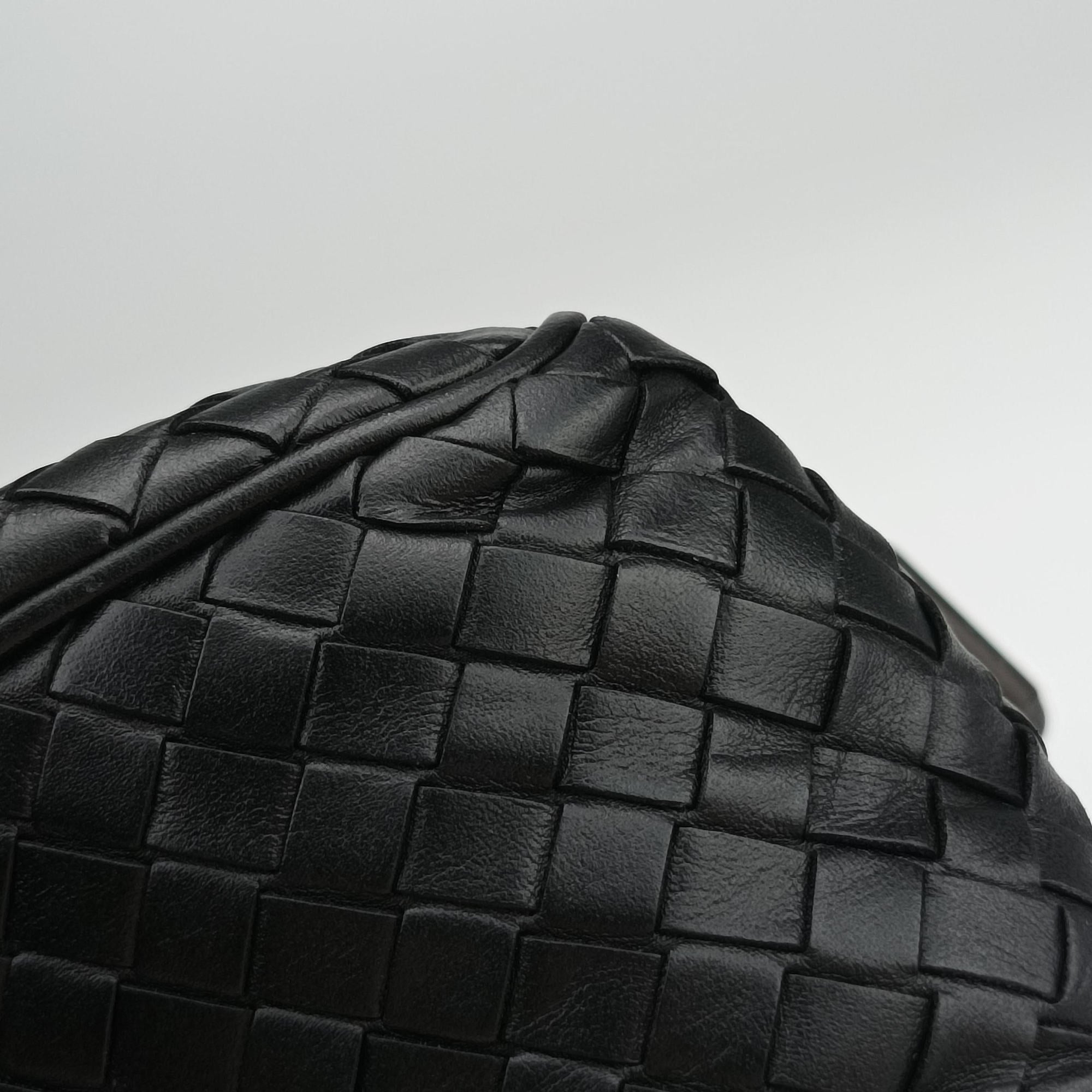 Pre-owned Bottega Veneta Intrecciato Black lambskin  shoulderbag | stylenewstar