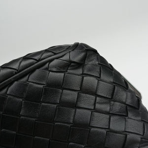 Pre-owned Bottega Veneta Intrecciato Black lambskin  shoulderbag | stylenewstar