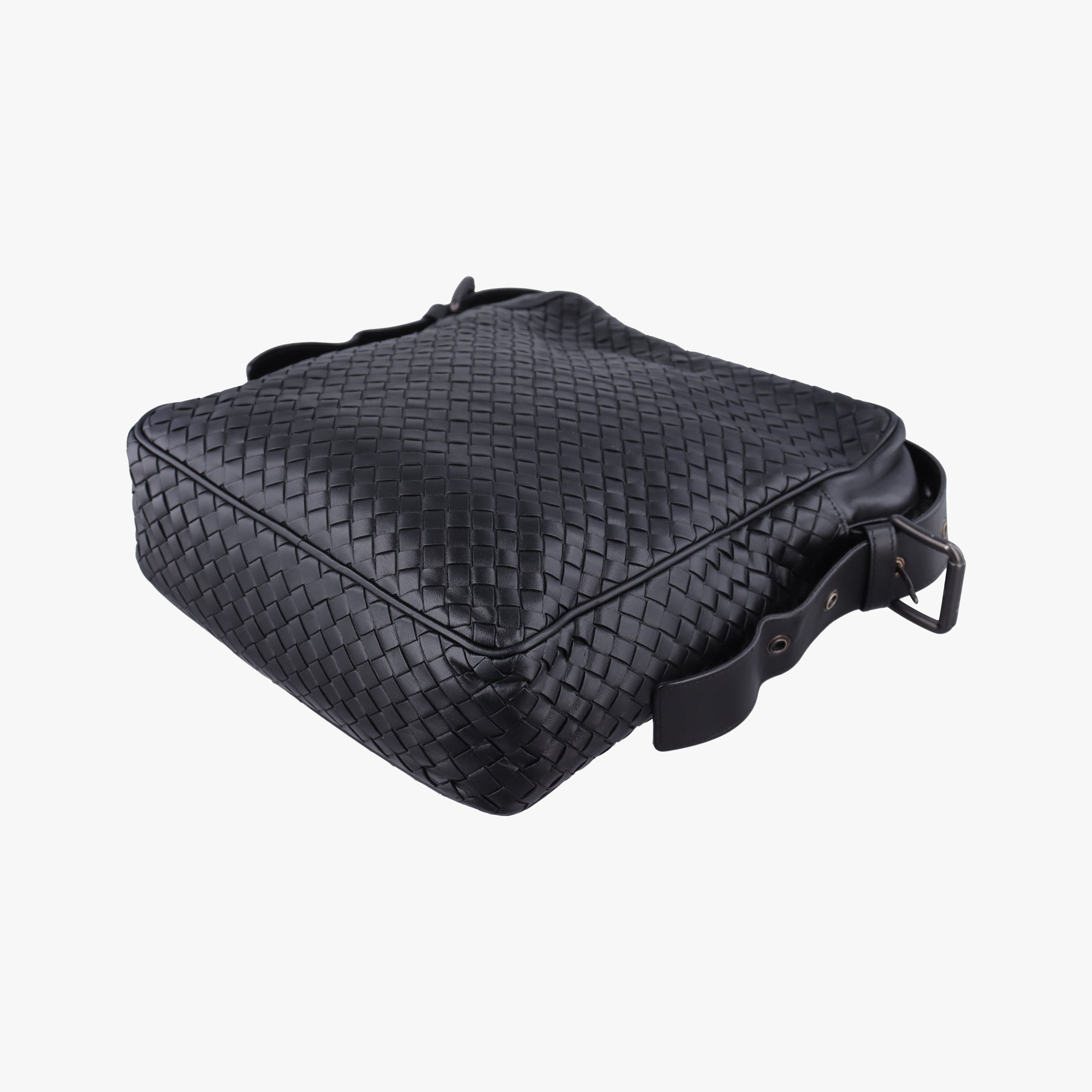 Pre-owned Bottega Veneta Intrecciato Black lambskin  shoulderbag | stylenewstar