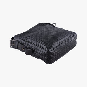 Pre-owned Bottega Veneta Intrecciato Black lambskin  shoulderbag | stylenewstar