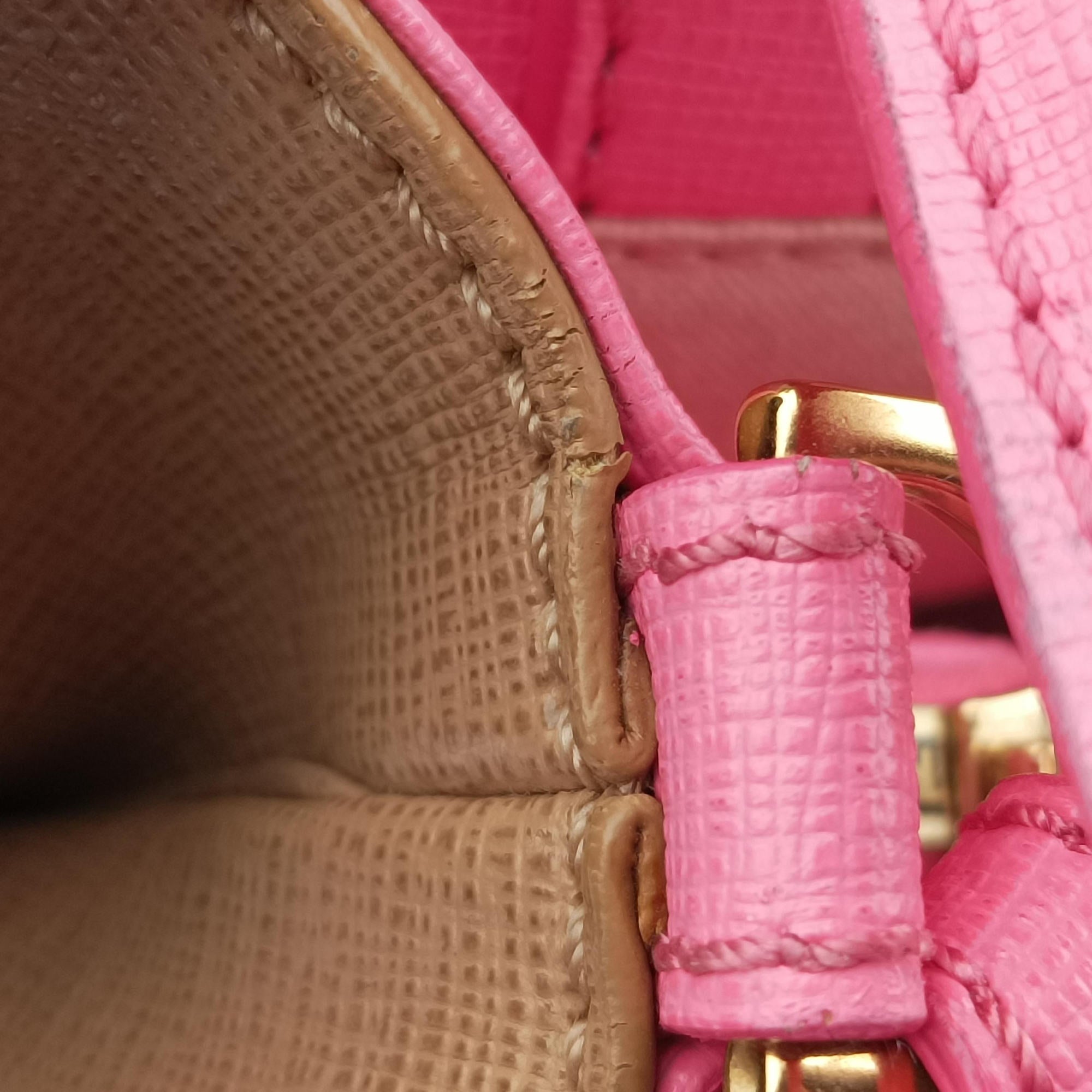 Pre-owned Fendi Petite 2 JOURS Black×Pink×Beige Leather 8BR253 shoulderbag | stylenewstar