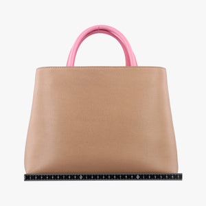 Pre-owned Fendi Petite 2 JOURS Black×Pink×Beige Leather 8BR253 shoulderbag | stylenewstar