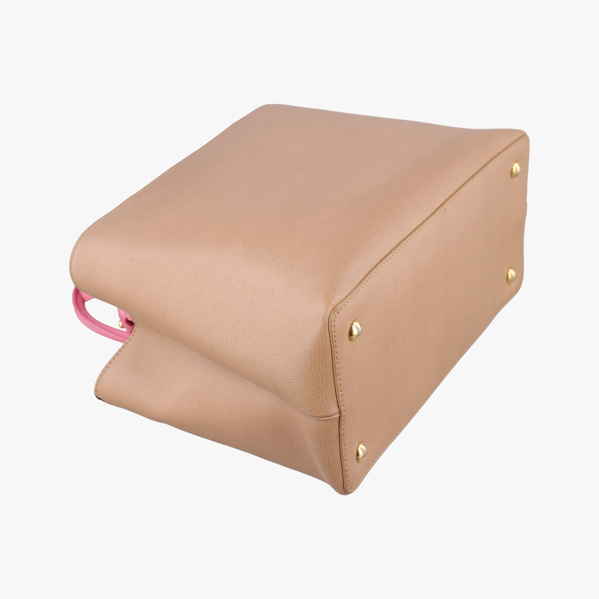 Pre-owned Fendi Petite 2 JOURS Black×Pink×Beige Leather 8BR253 shoulderbag | stylenewstar