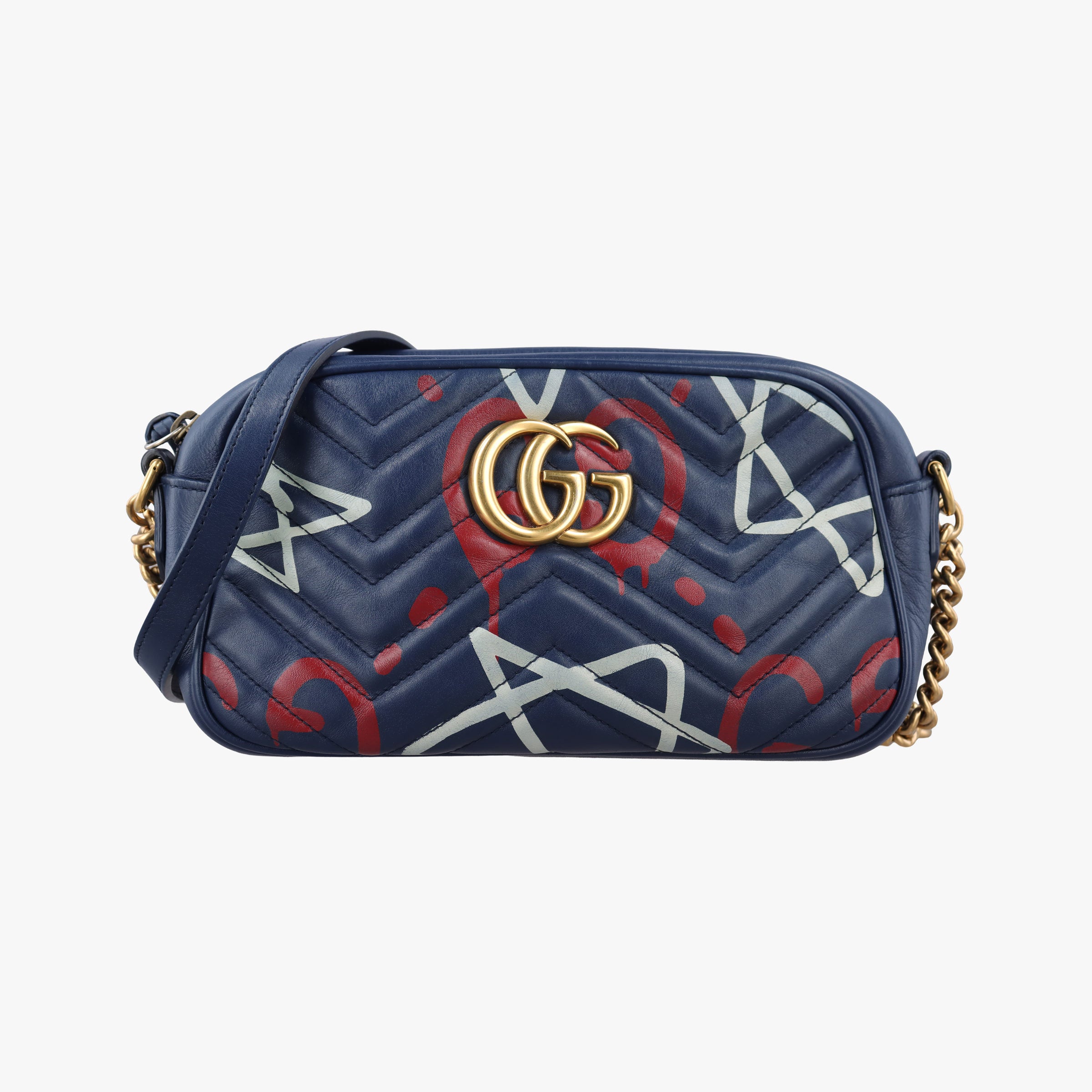 Vintage Gucci GG Marmont Blue Leather 447632 shoulderbag | stylenewstar