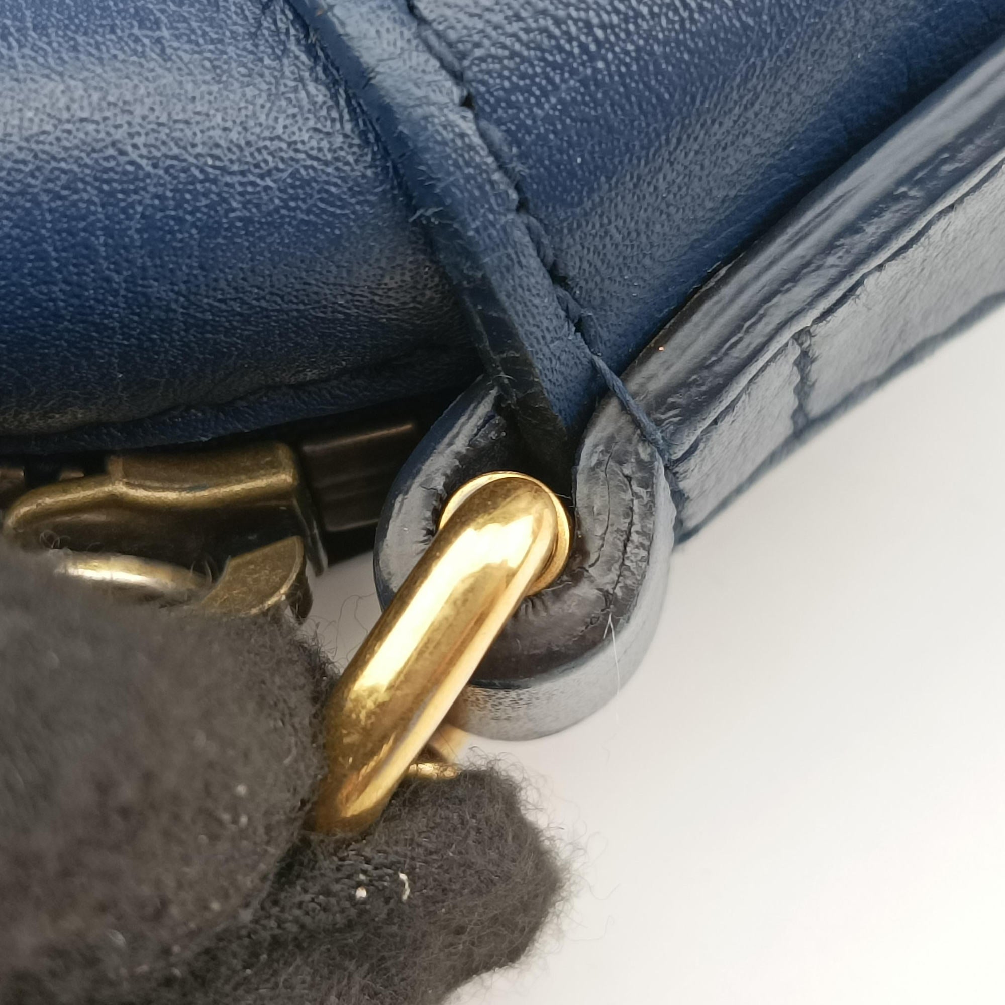 Vintage Gucci GG Marmont Blue Leather 447632 shoulderbag | stylenewstar