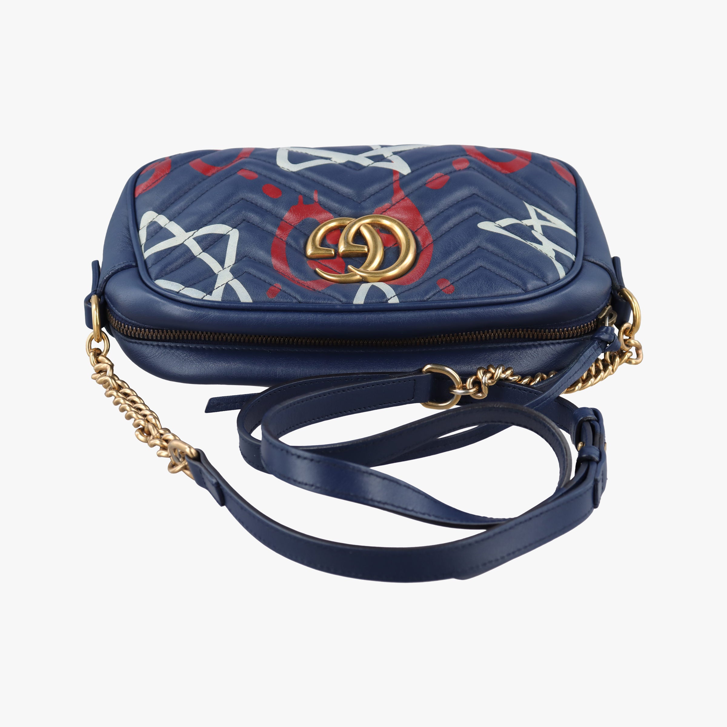 Vintage Gucci GG Marmont Blue Leather 447632 shoulderbag | stylenewstar
