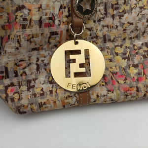 Pre-owned Fendi Zucchino Brown×Multicolour canvas 8BH214 handbag | stylenewstar