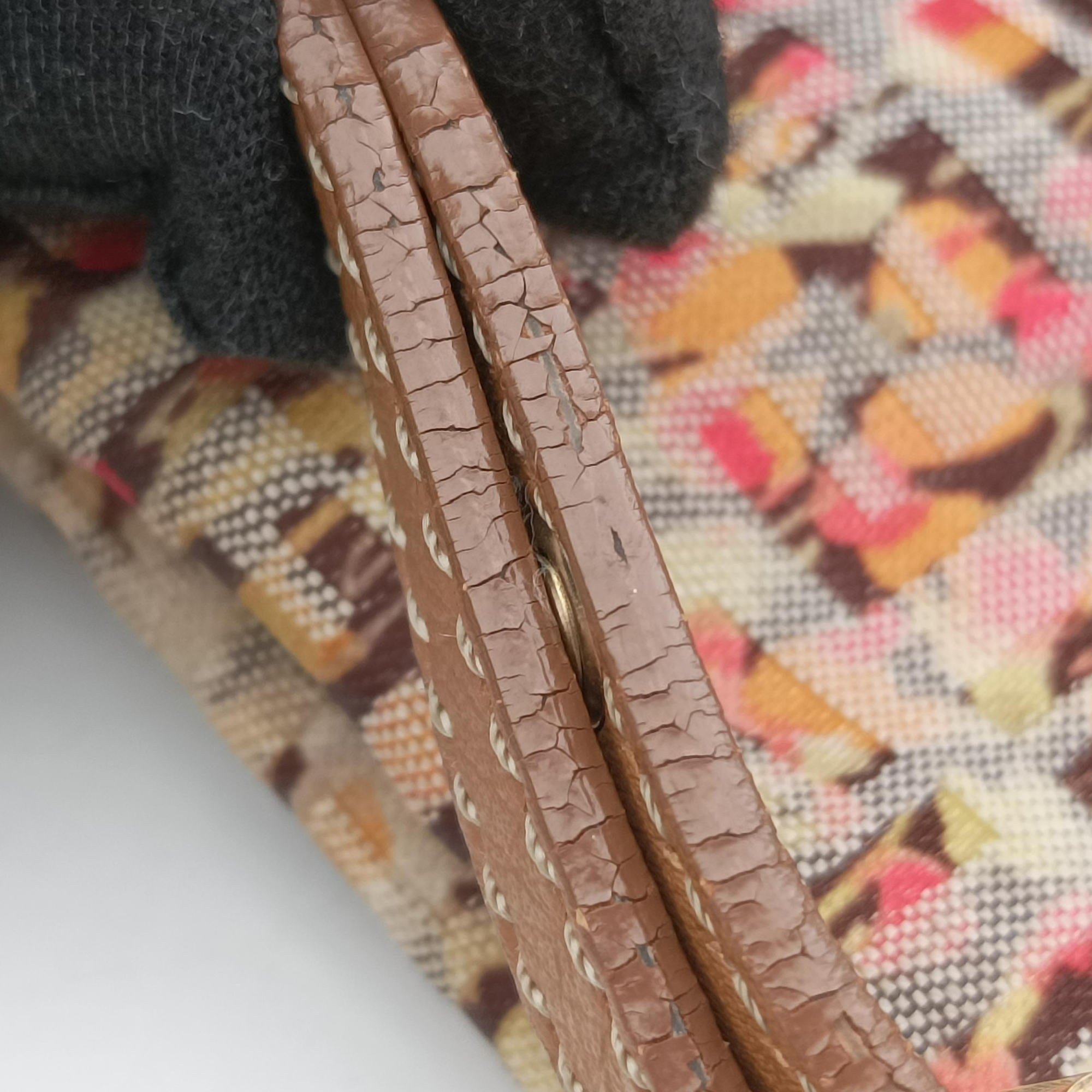 Pre-owned Fendi Zucchino Brown×Multicolour canvas 8BH214 handbag | stylenewstar