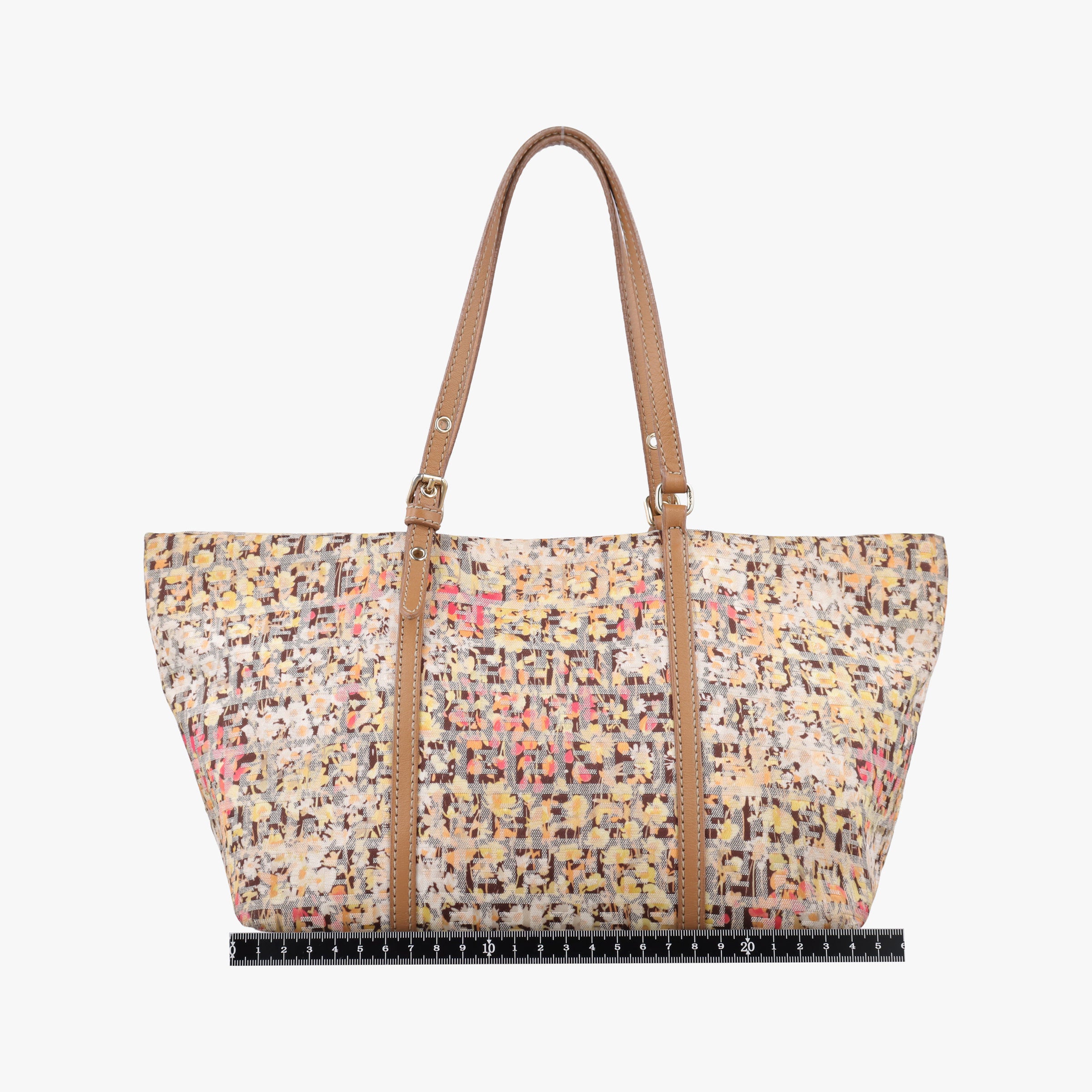 Pre-owned Fendi Zucchino Brown×Multicolour canvas 8BH214 handbag | stylenewstar