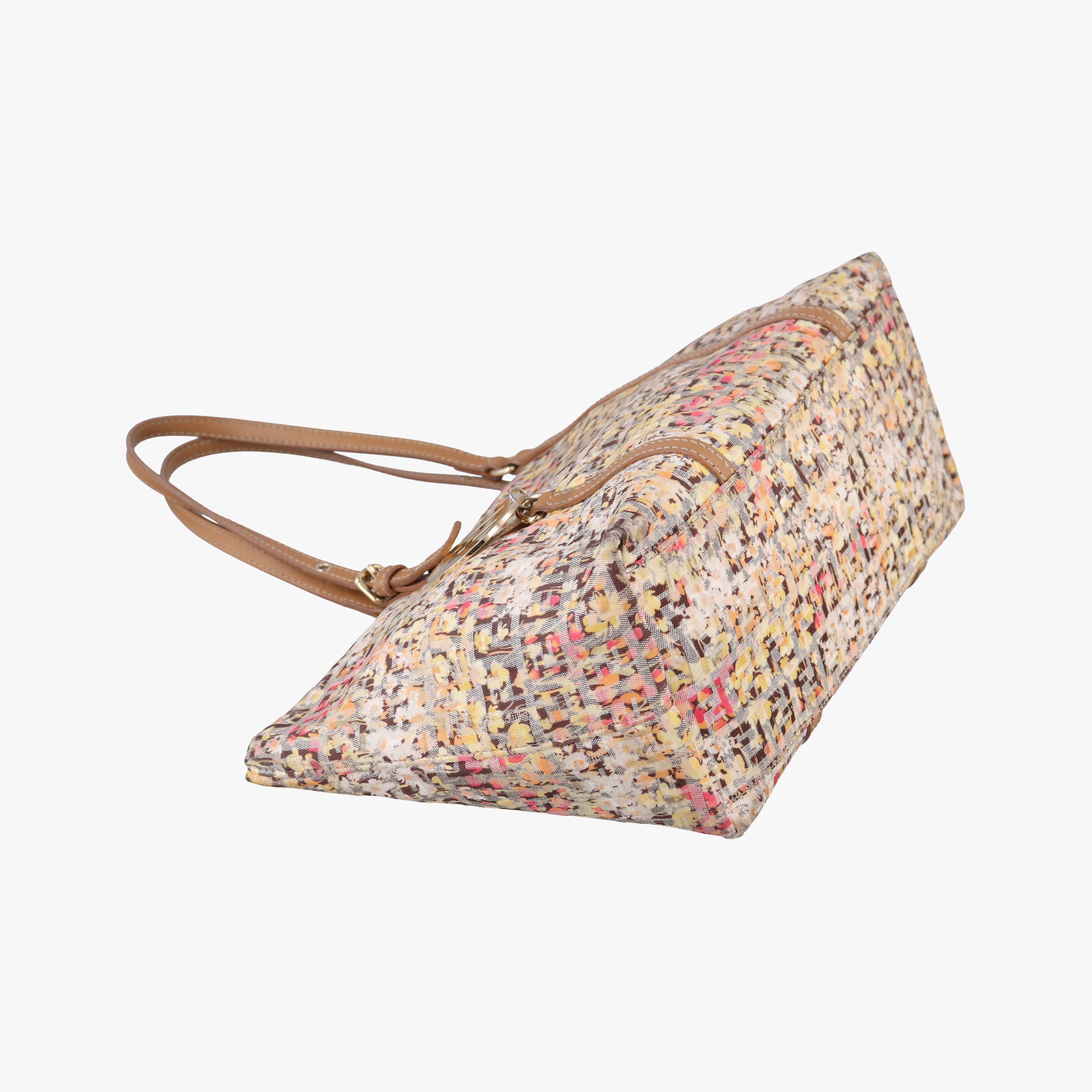 Pre-owned Fendi Zucchino Brown×Multicolour canvas 8BH214 handbag | stylenewstar