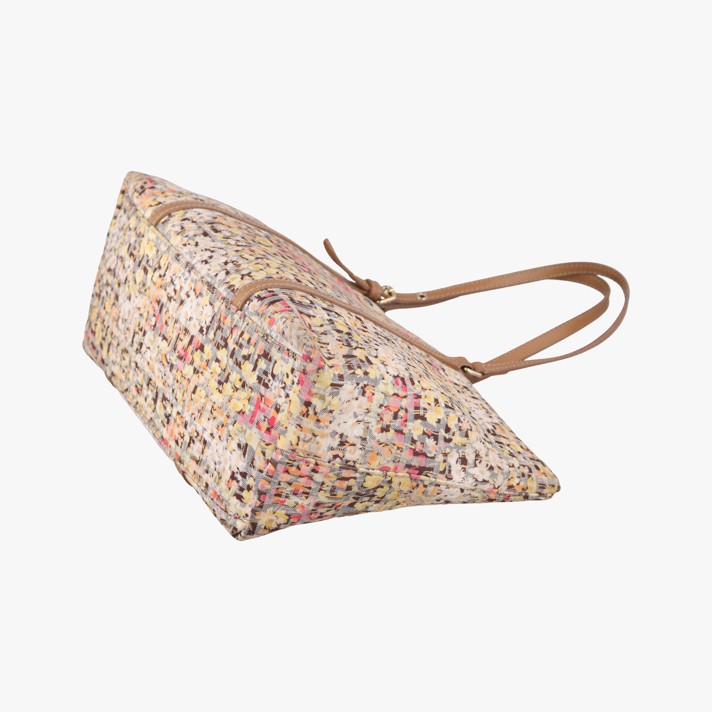 Pre-owned Fendi Zucchino Brown×Multicolour canvas 8BH214 handbag | stylenewstar