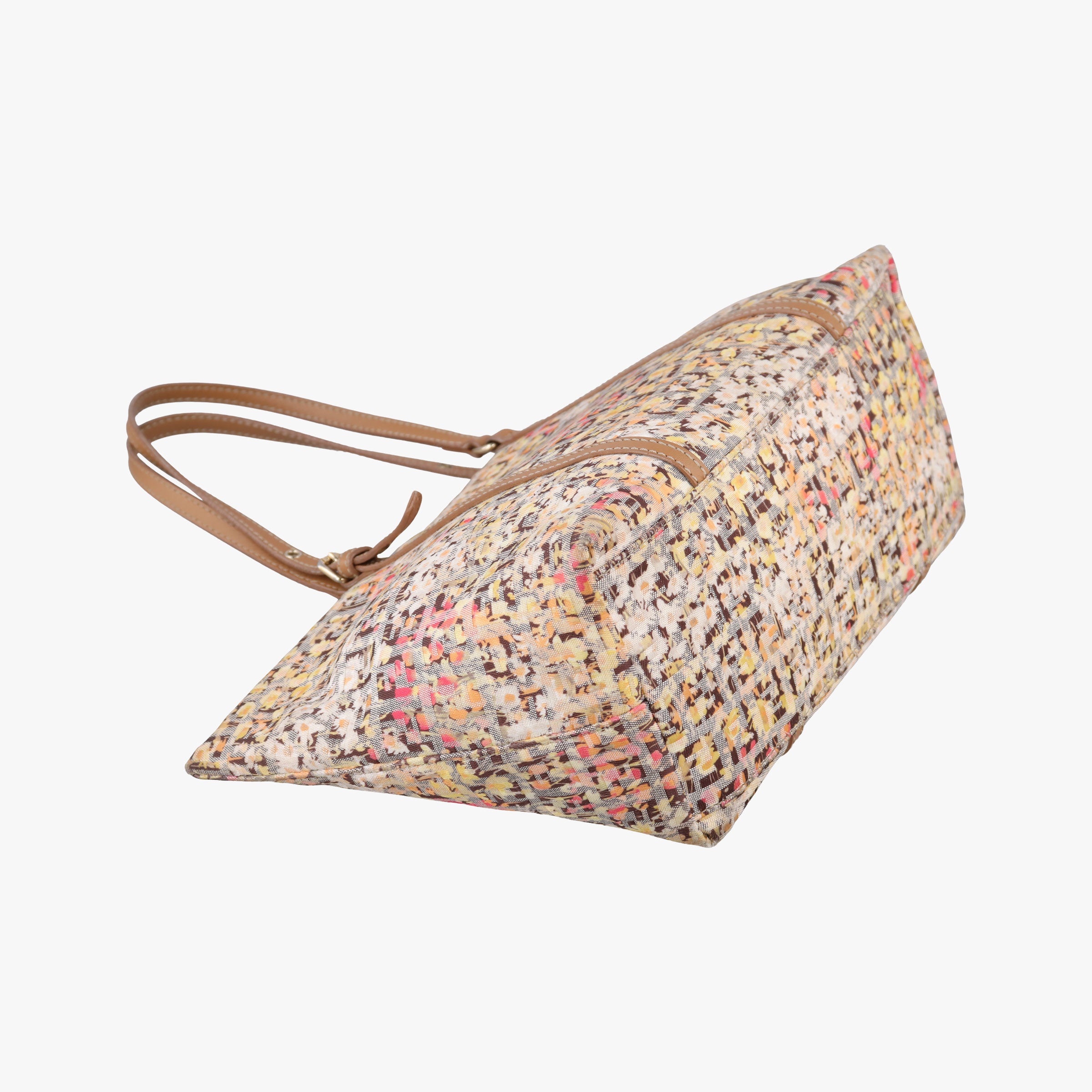 Pre-owned Fendi Zucchino Brown×Multicolour canvas 8BH214 handbag | stylenewstar