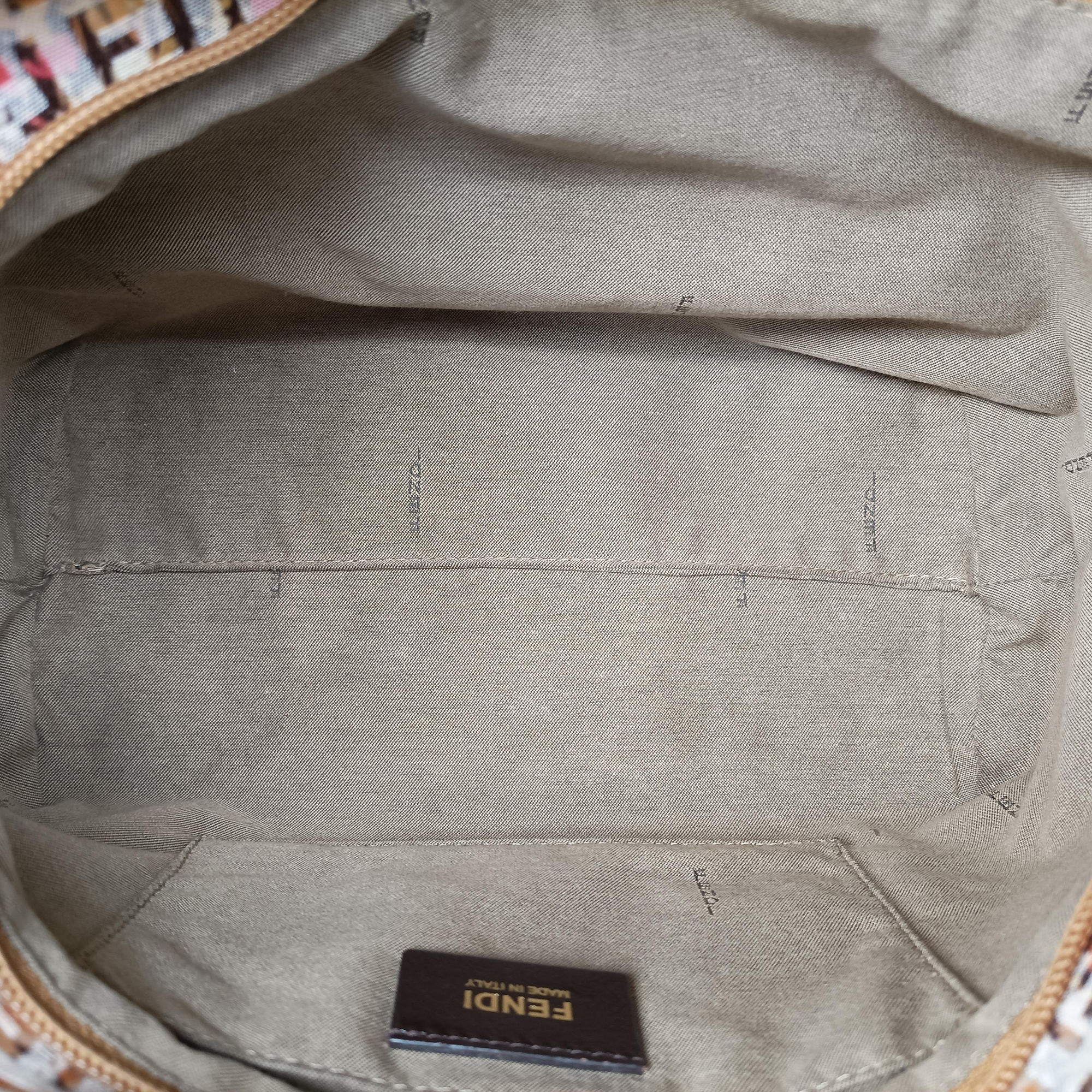Pre-owned Fendi Zucchino Brown×Multicolour canvas 8BH214 handbag | stylenewstar
