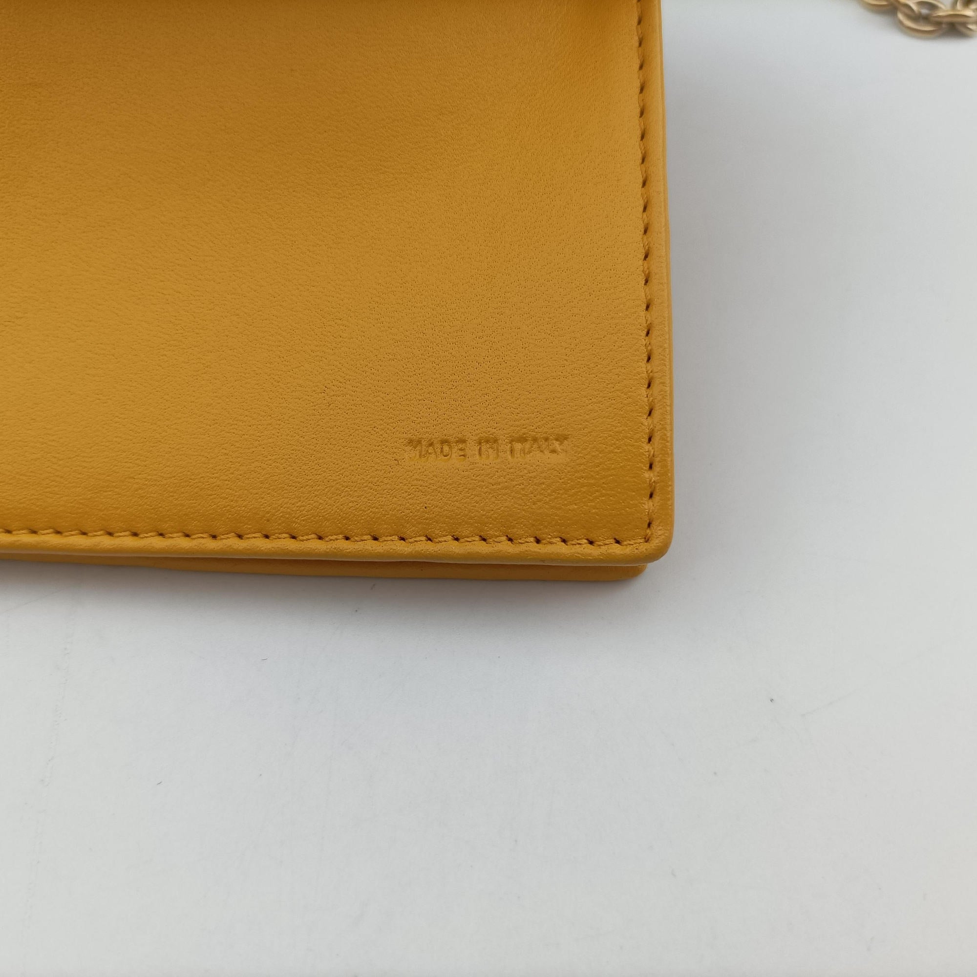 Vintage Fendi Embossed Logo Yellow lambskin 3M9219 shoulderbag | stylenewstar