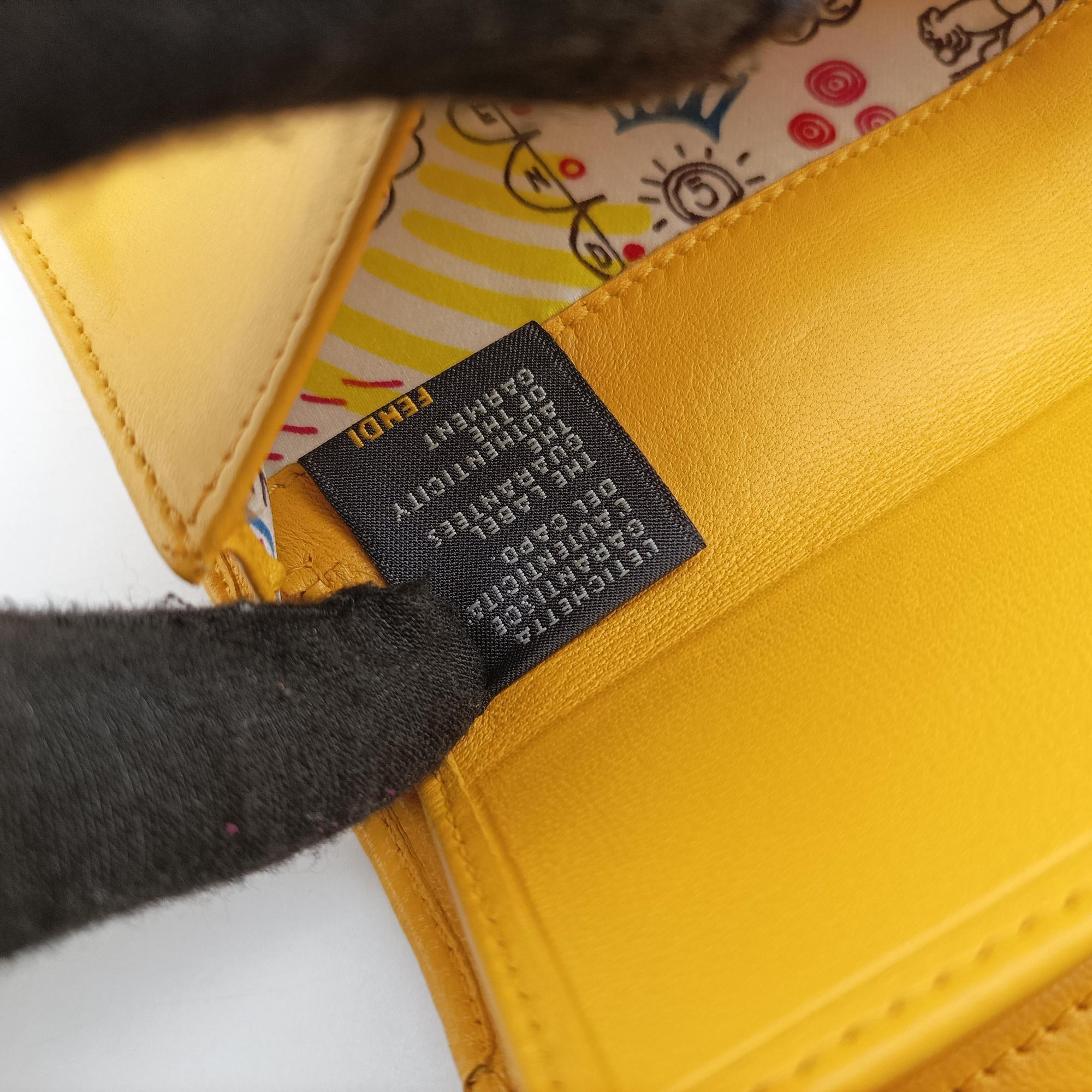 Vintage Fendi Embossed Logo Yellow lambskin 3M9219 shoulderbag | stylenewstar
