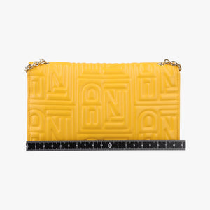 Vintage Fendi Embossed Logo Yellow lambskin 3M9219 shoulderbag | stylenewstar