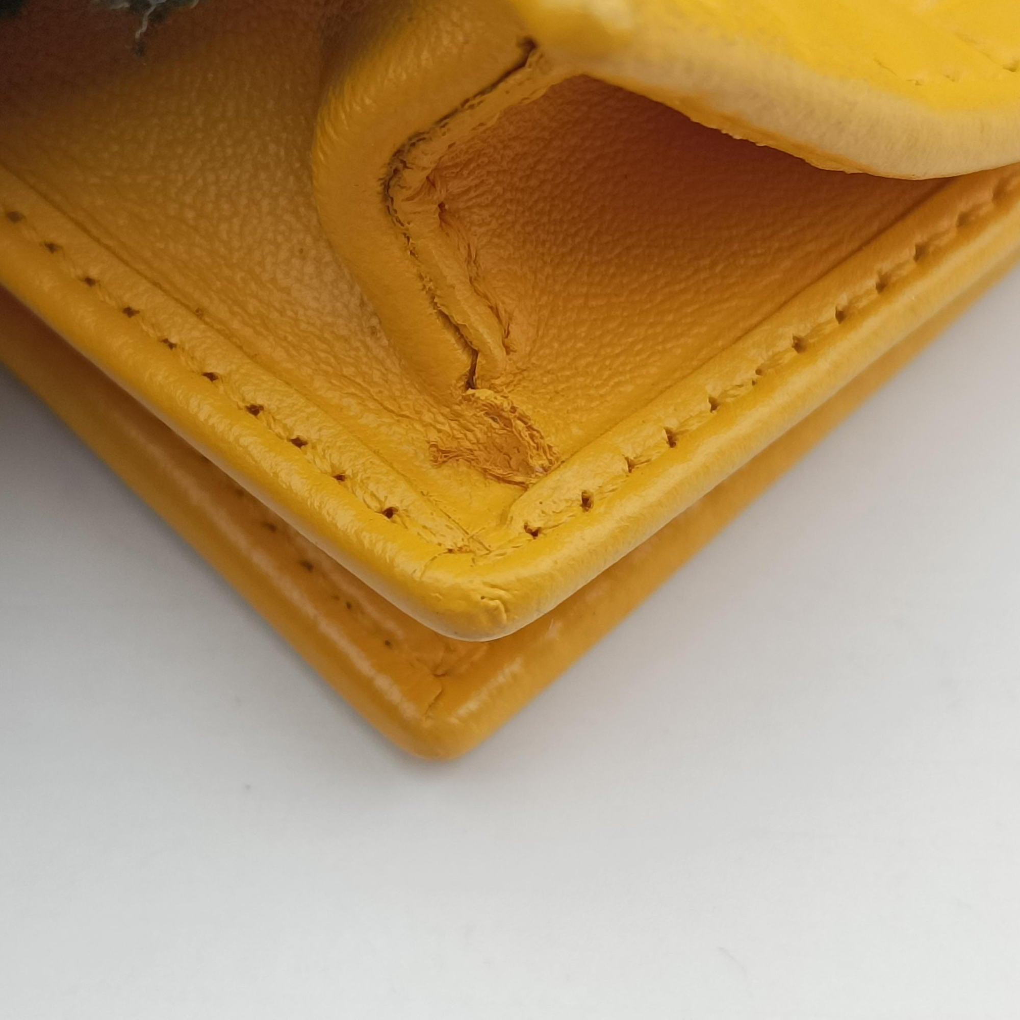 Vintage Fendi Embossed Logo Yellow lambskin 3M9219 shoulderbag | stylenewstar