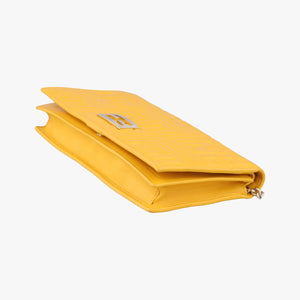 Vintage Fendi Embossed Logo Yellow lambskin 3M9219 shoulderbag | stylenewstar