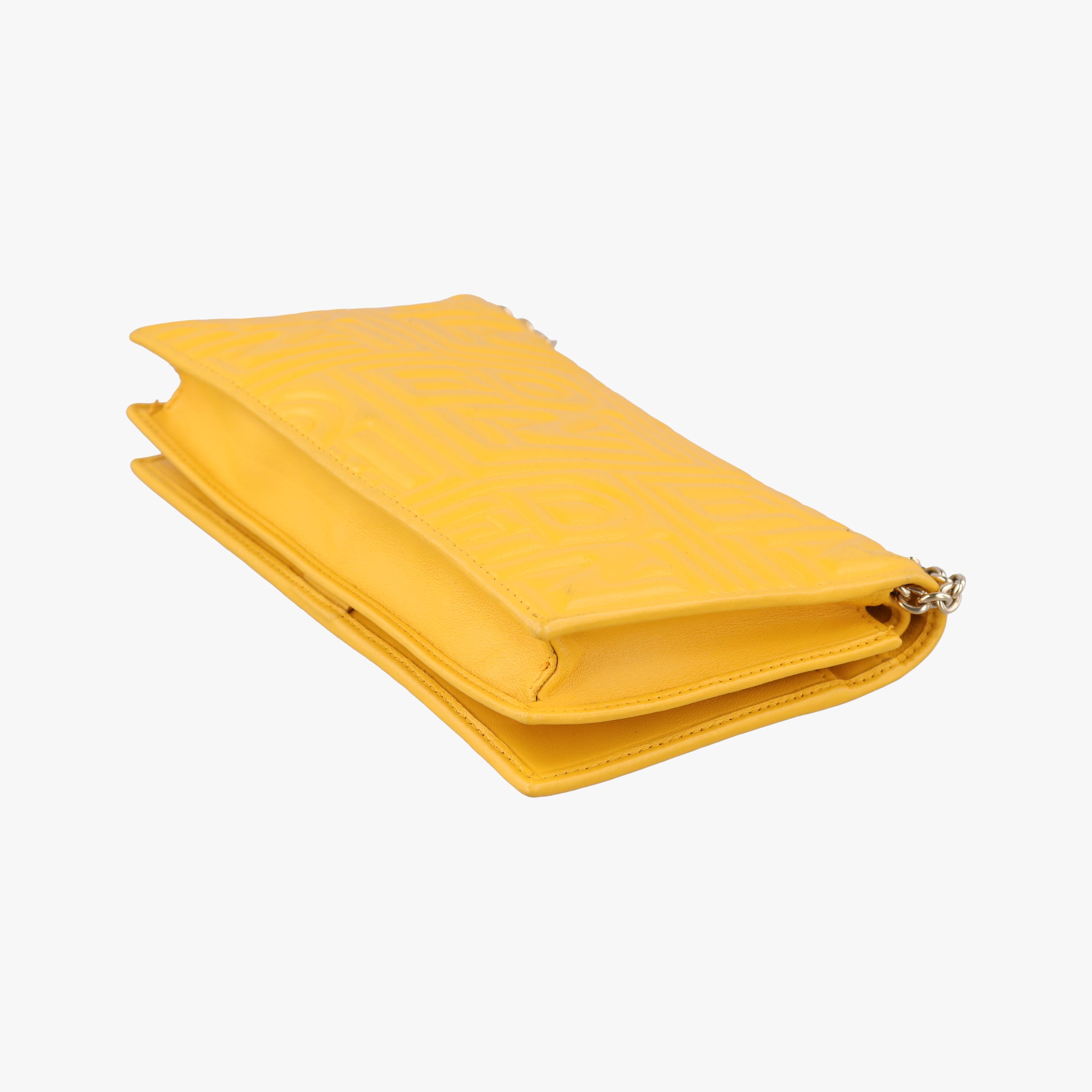 Vintage Fendi Embossed Logo Yellow lambskin 3M9219 shoulderbag | stylenewstar