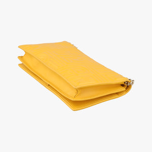 Vintage Fendi Embossed Logo Yellow lambskin 3M9219 shoulderbag | stylenewstar